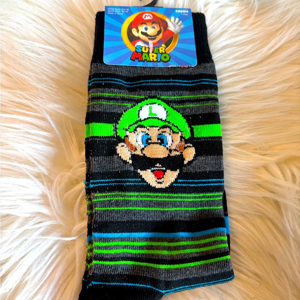 Super Mario Luigi Crew Socks new